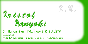 kristof manyoki business card